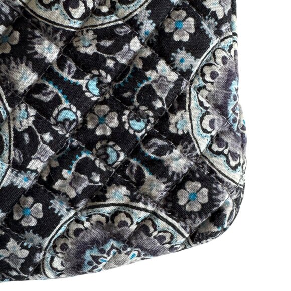 Vera Bradley Deluxe Crossbody Purse Bag Floral Blue Gray Adjustable Strap - Picture 10 of 16